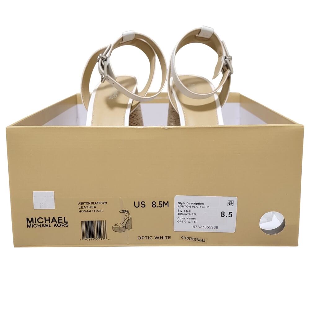 MICHAEL Michael Kors Ashton Platform Espadrille Strappy Sandals Sz US 8.5M White - Picture 6 of 6